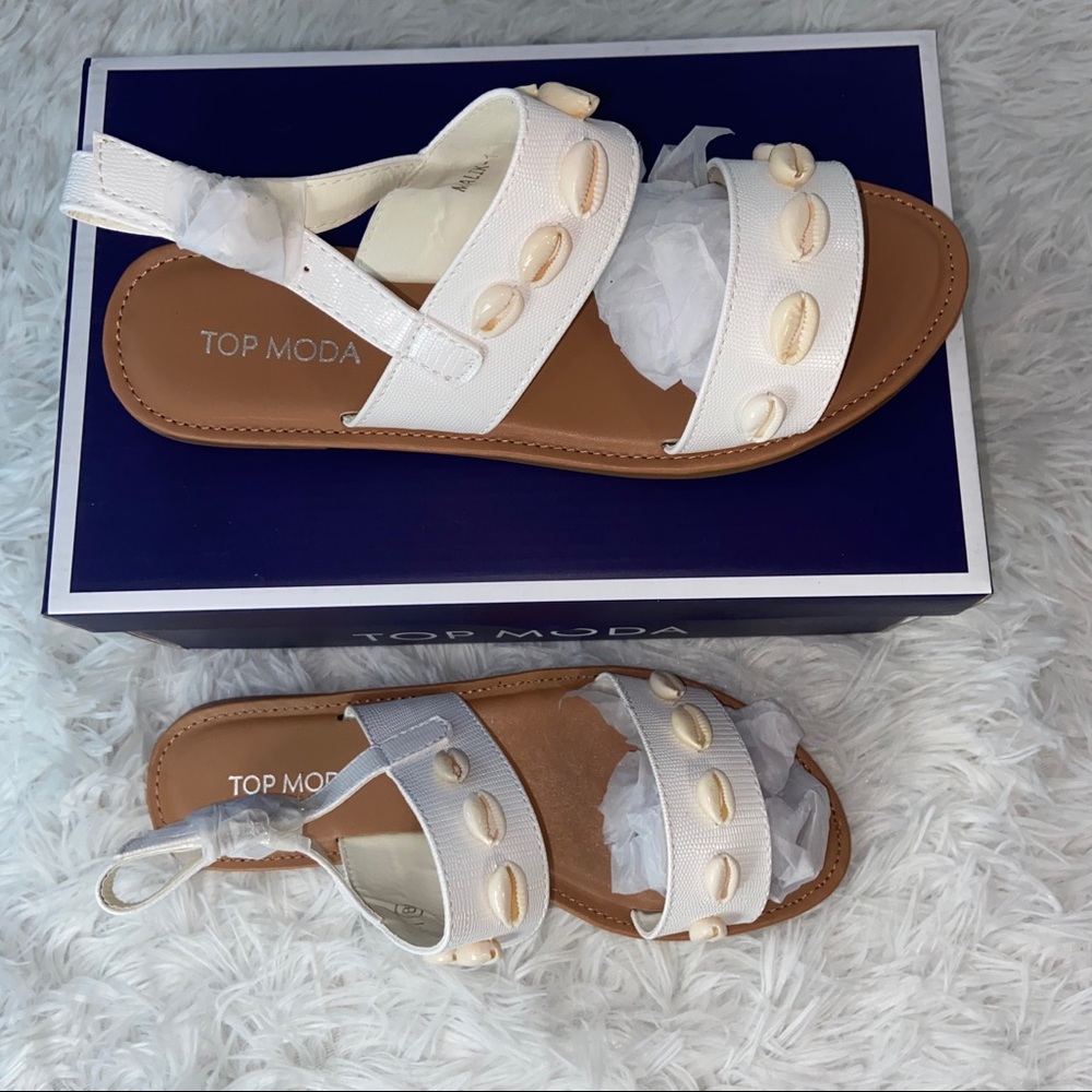✨🐚 Top Moda White Shell Sandals 🐚✨ - Picture 2 of 7